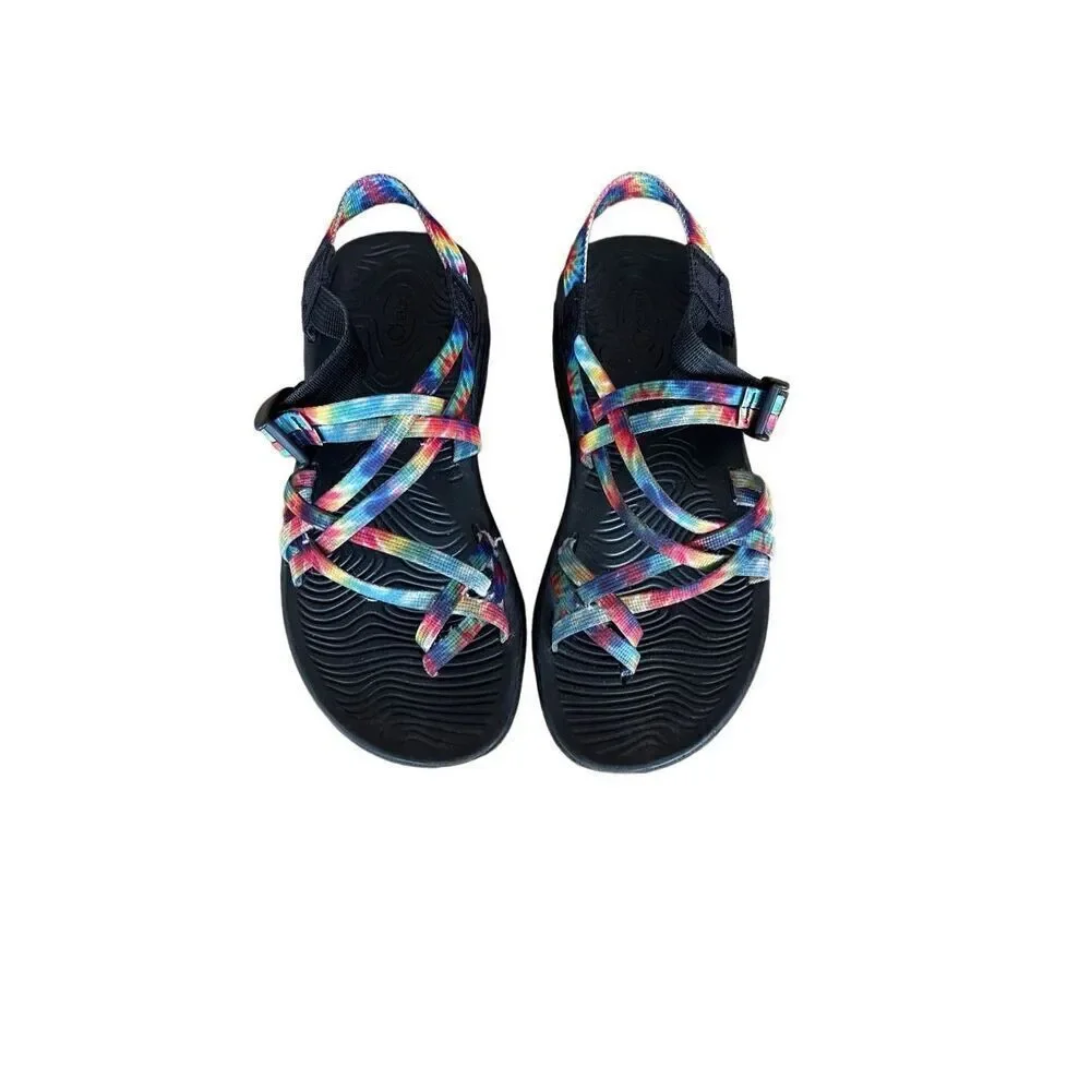 Chaco Womens Multicolor Open Toe Z/VOLV X2 Tie Dye Strappy Sandal Size 9